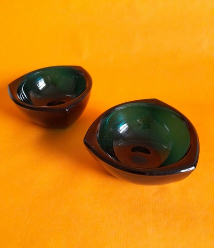 Pair turquoise glass - pair,