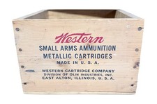 Antique Rare Western Ammo Wood