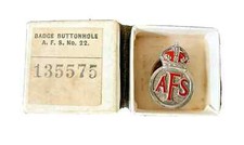 WW2 AFS BADGE NICKEL & ENAMEL