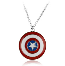 Captain America Chain Shield Pendant Necklace