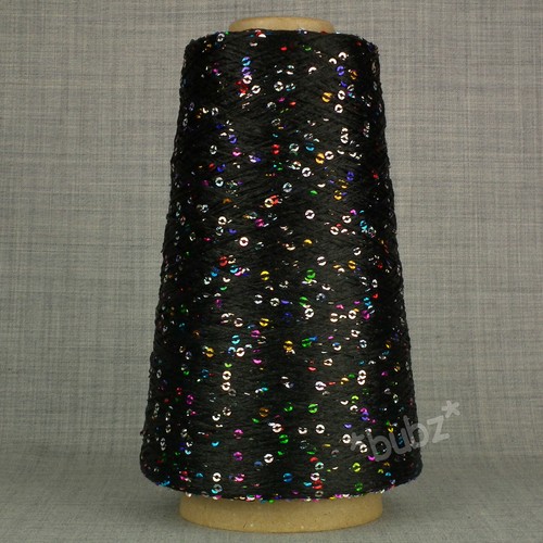 Sequin yarn black - sequin,