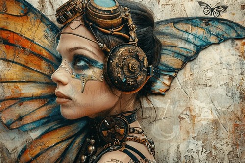 Steampunk fairy canvas - canvas, picture