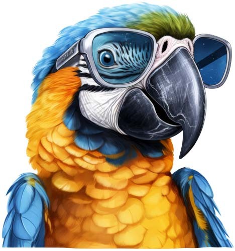 Blue gold macaw parrot - blue, bird