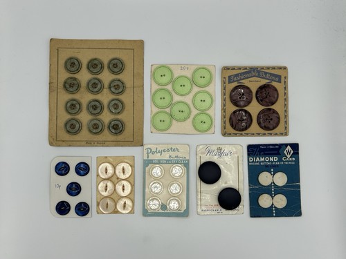 Vintage carded sewing buttons - carded,