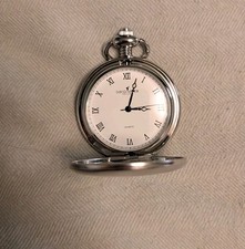 David Aster Silver Brushed Full Hunter Pocket Watch