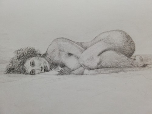 Nude study pencil drawing