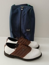 Hi Tec Sympatex Allweather Brown & White Men's Golf Shoes Size 8.5 With Bag