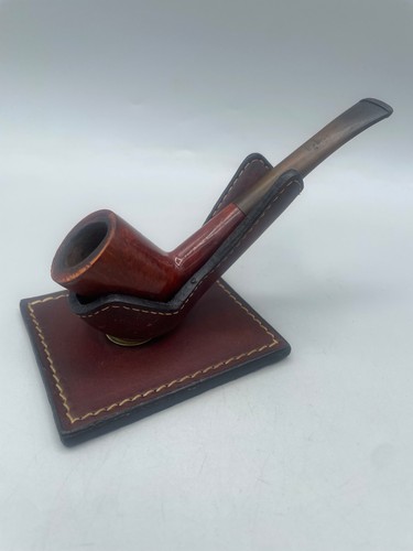 Vintage leather pipe - stand, ~