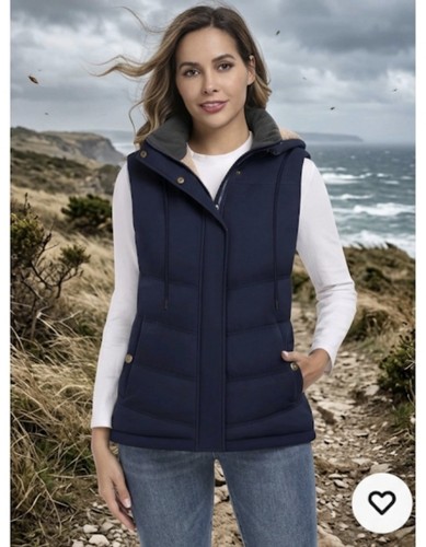 Womens fleece gilet hood zip - hood,