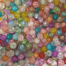 100 X 8mm CRACKLE GLASS BEADS