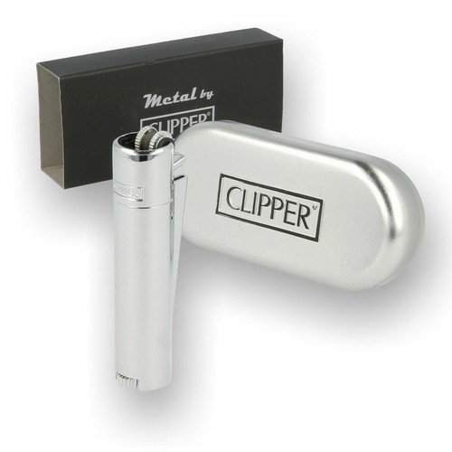 Silver metal clipper lighter - metal,