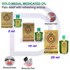 Gold Medal Medicated Oil 3ml 10ml 25ml  Colds Coughs Flu Muscle Pain Blocked 