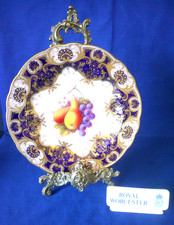 Antique Royal Worcester China Hand Painted Cabinet Plate Albert Shuck Dated 1930