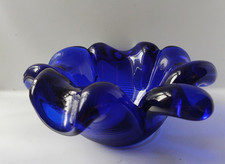 Vintage Cobalt Blue Ribbed Art