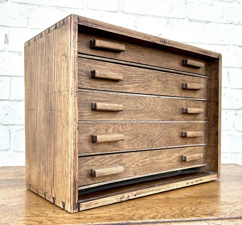 1940s oak five drawer antique