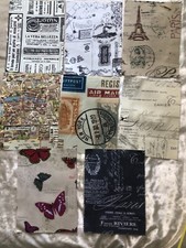 Vtg Cotton Sample Pieces x 8 ~ Script Landmarks City’s Hobbies Arts Crafts