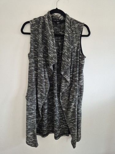 Black white marled sleeveless - black,