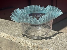 Extraordinary Victorian Gas Light Shade Fluted Wheel Cut Color