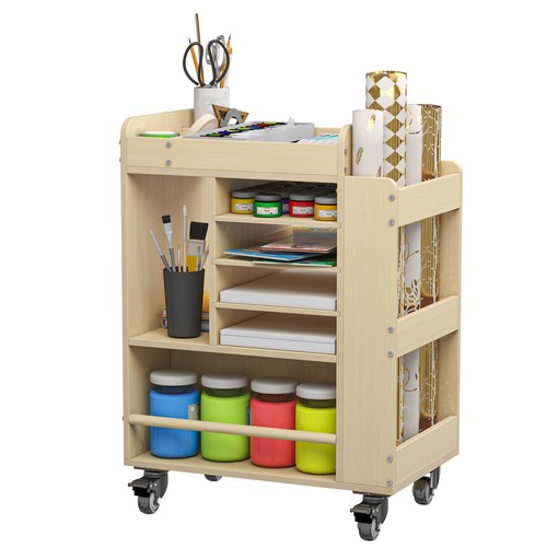 Wooden art storage cart - art, with