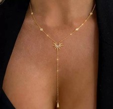 Gold Sunburst Pendant Necklace