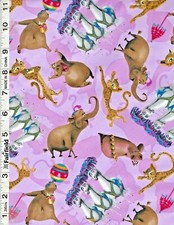 Disney Madagascar 3 Circus Girls Pink Last of the bolt   1 yd 7"