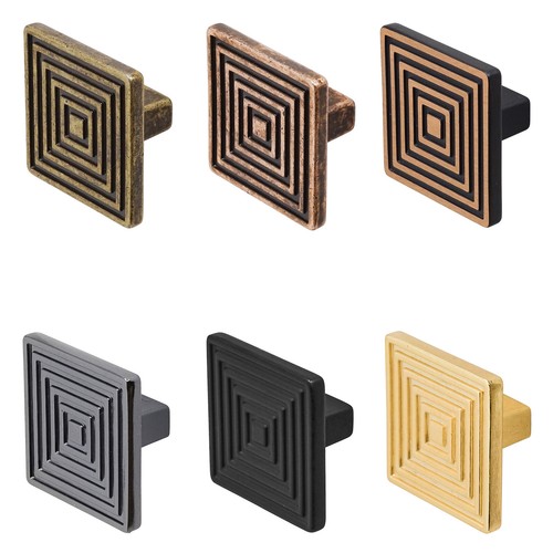 Square drawer knobs - solid, zinc