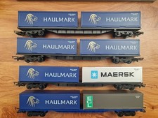 Hornby Container Wagons x 4 with 30ft Containers (Haulmark, Maersk, ECL)