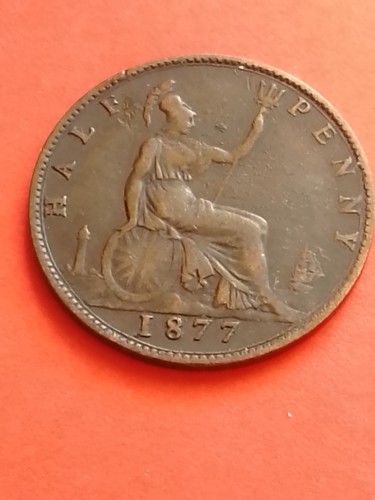 1877 halfpenny - ,