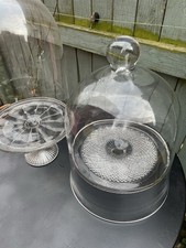 2 Big Glass Dome Cake Covers And Cake Stands