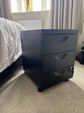 IKEA Compact Black 3-Drawer Filing Cabinet