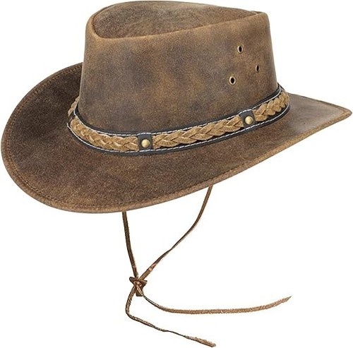Real leather cowboy hat - hat, men