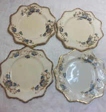 Victorian Paragon 4 Bone China Side Plate,Hand Painted Blue Flower,Gold,10 point