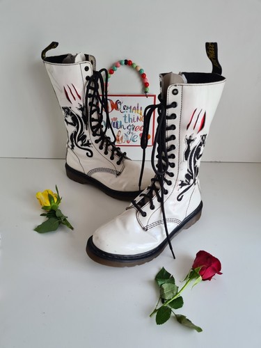 Martens white patent boots - dr,