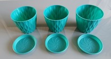 3 X LOVELY TEAL HARD PLASTIC