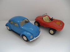 Vintage Tonka VW Beetle.  52680  Blue. 8  1/2".  & Tonka Beach Buggy.  See pics.