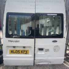 Ford Transit MK6 MK7 - High Roof Rear Doors Pair w/ Window Glass Silver (00-14)