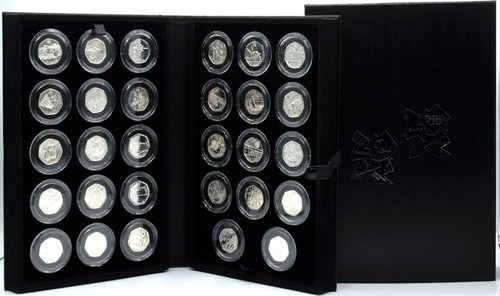 Silver 50p coin set - coin,