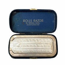 VINTAGE 1927 ROLLS RAZOR NO 1. IMPERIAL MODEL Silver Plated Original Blade