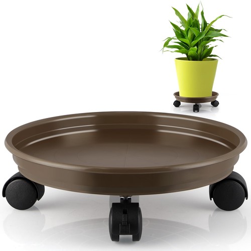 Resin plant caddy with wheels - plant,