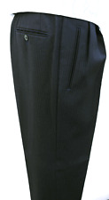 BLACK MASONIC TROUSER HERRINGBONE WEDDING FORMAL PANTS 100% WOOL EX HIRE MENS