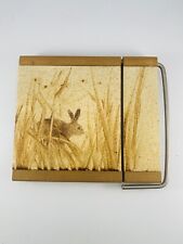 Vintage Wood Wot Knots Rabbit / Hare tile cheese board wire cutter
