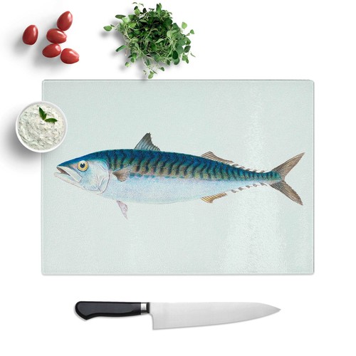 Mackerel fish glass - mackerel, chopping