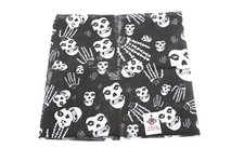 Misfit Skull & Skeleton Hands Bandana/ neckerchief/ Durag/ Wrist Wrap/ Face Mask