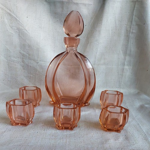 Pink depression glass decanter - glass,