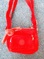 KIPLING LADIES RED SMALL ADJUSTABLE CROSSBODY BAG CAMILLE MONKEY FRONT POCKET
