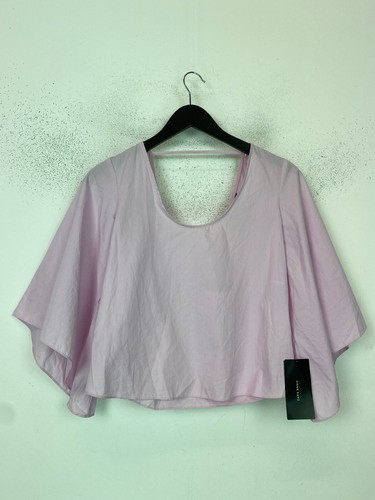 Zara basic pink plain crop - plain, top