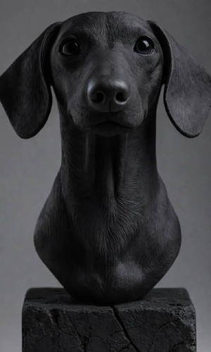 7inch dachshund bust - dachshund, paintable