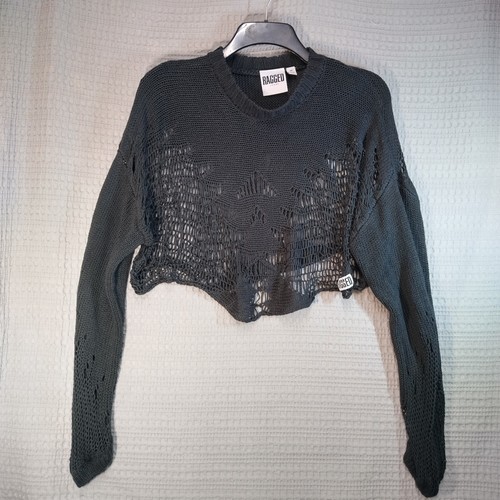 Ragged cropped loose knit