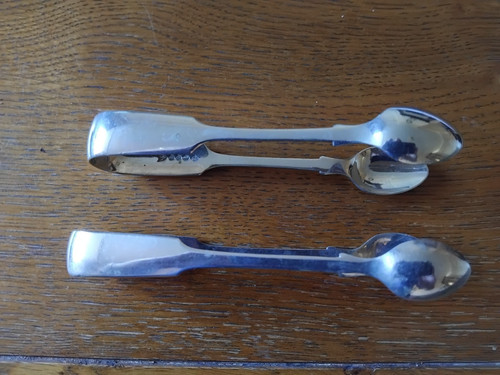 Silver plated sugar tongs - 2x,