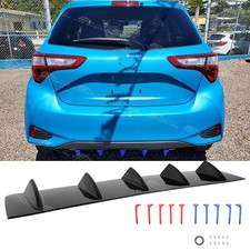 For Toyota Yaris/Vitz Black Rear Bumper Diffuser Spoiler Splitter Shark 5-Fins